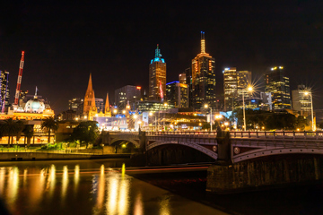 Melbourne at night